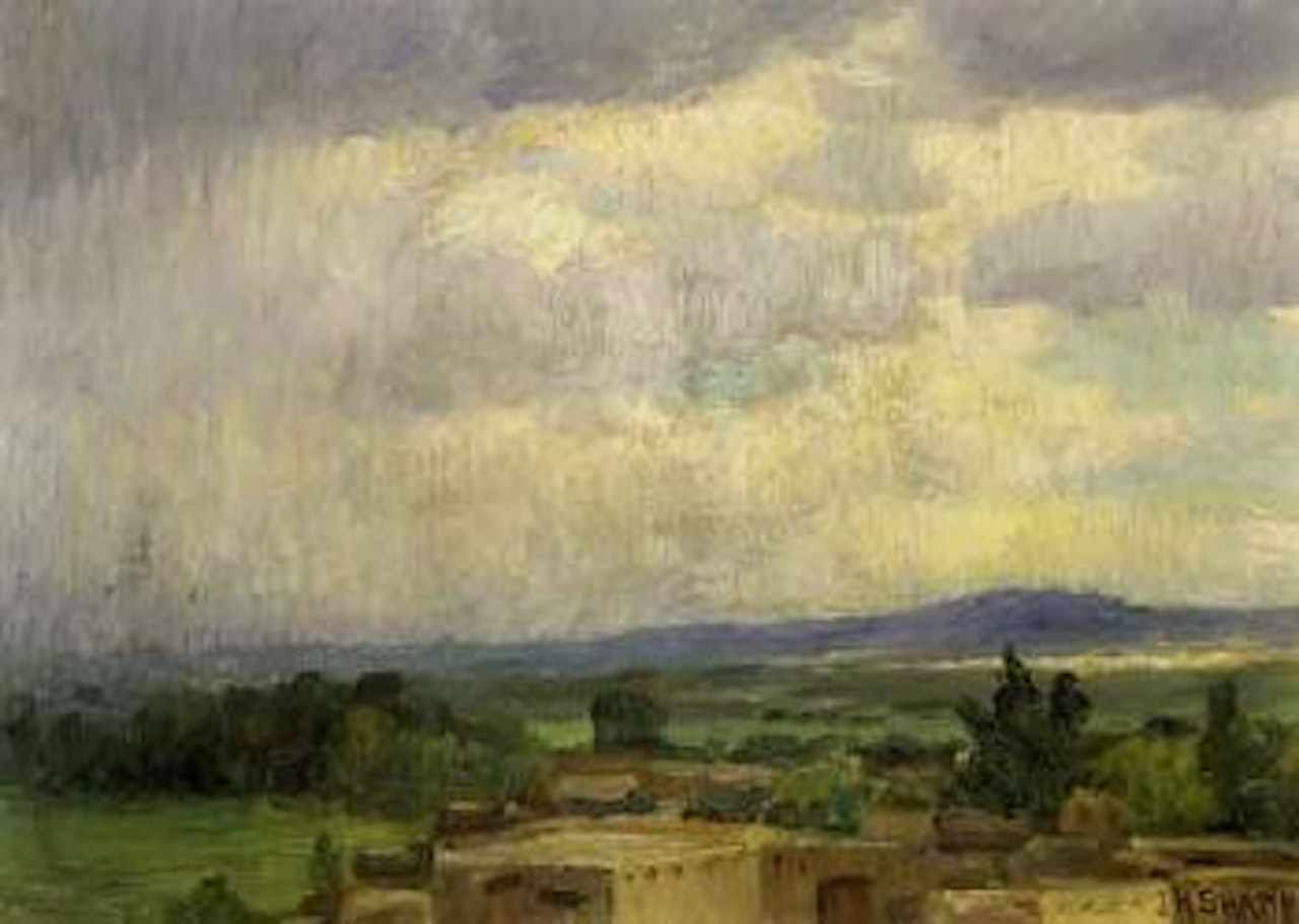 From my studio window, Taos by Joseph Henry Sharp