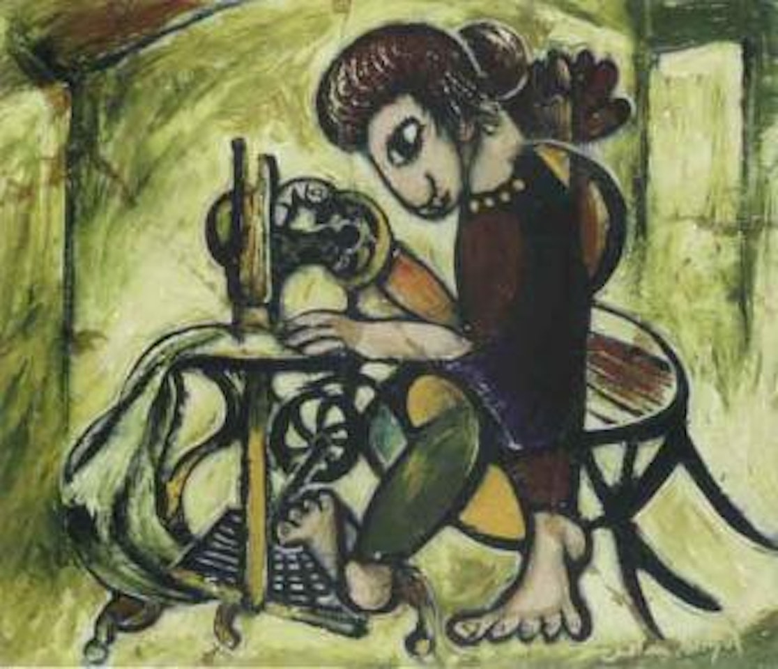 Woman sewing by Arthur Merric Bloomfield Boyd