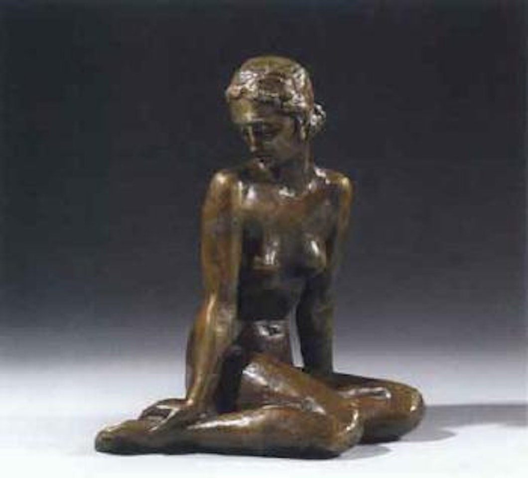 Seated female figure by Fritz Klimsch