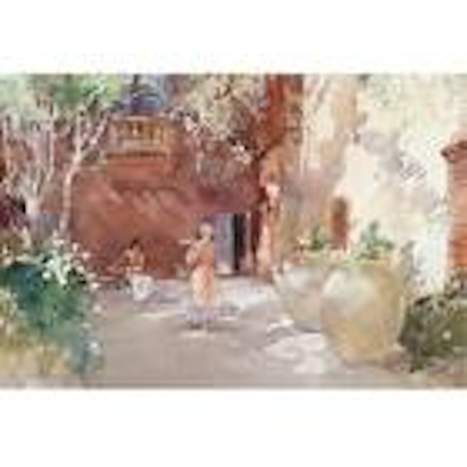 Petit dejeuner, the terrace of the Hotel Sullie, St Tropez by William Russell Flint