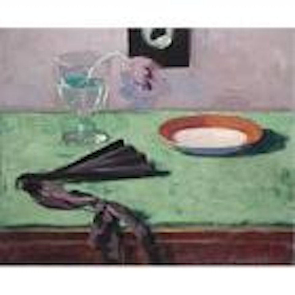 Still life with tulip and black fan by Francis Campbell Boileau Cadell