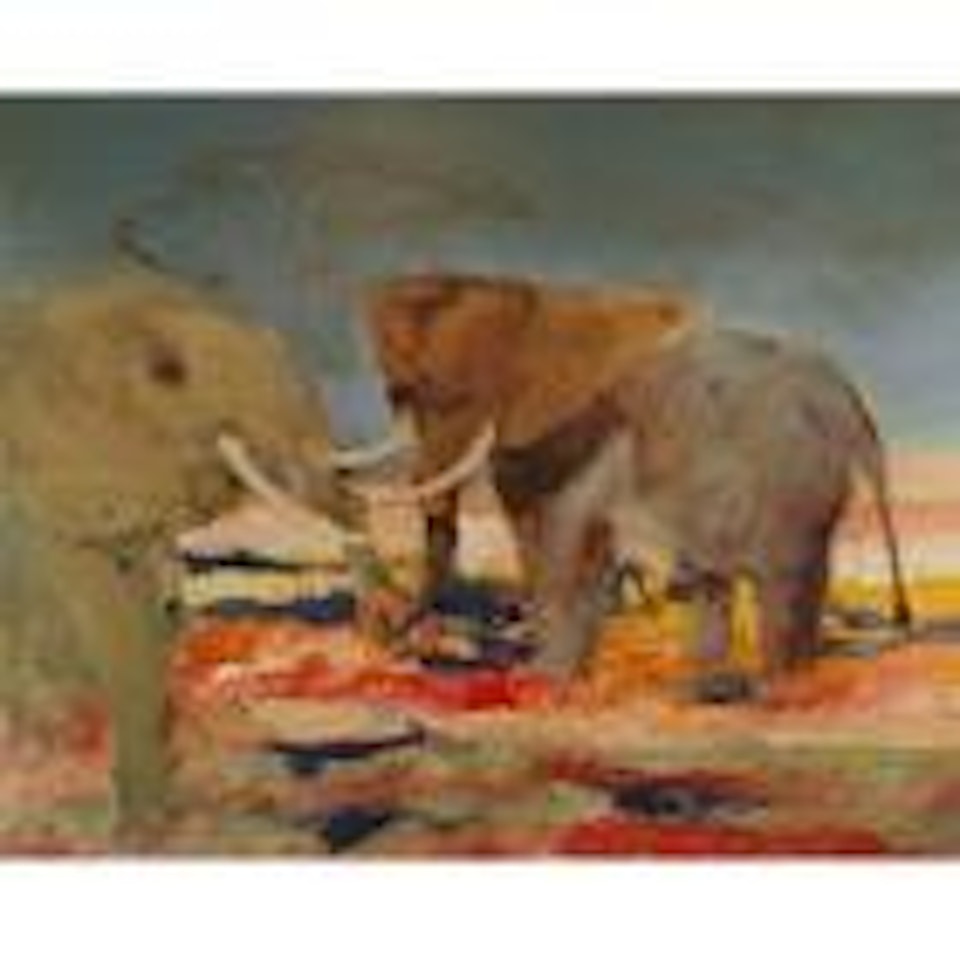 Two elephants by Sidney Nolan