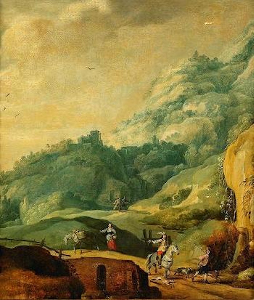 Mountain landscape with figures by Joos de Momper the Younger