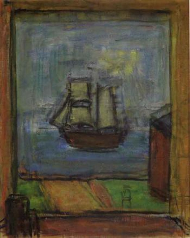 The ship through the veranda door by Carl Kylberg