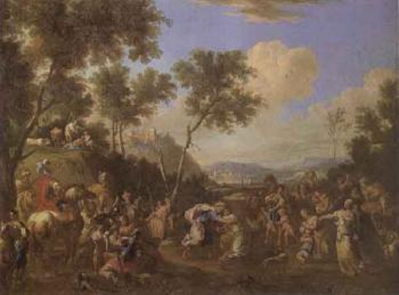 Laban cherchant ses idoles. La reconciliation de Jacob et de Laban by Roman School