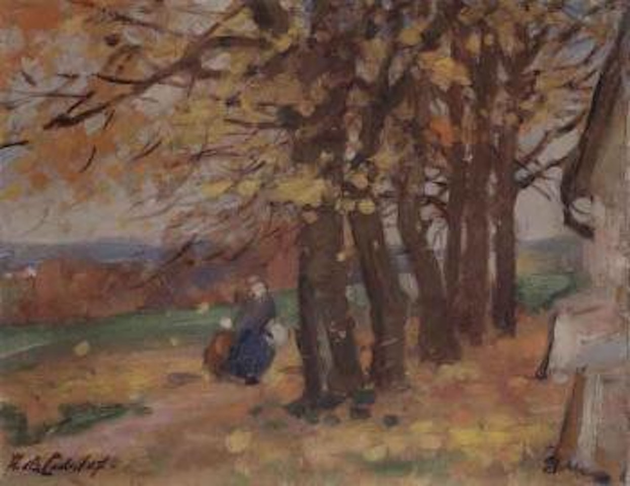 Figures in a landscape by Francis Campbell Boileau Cadell