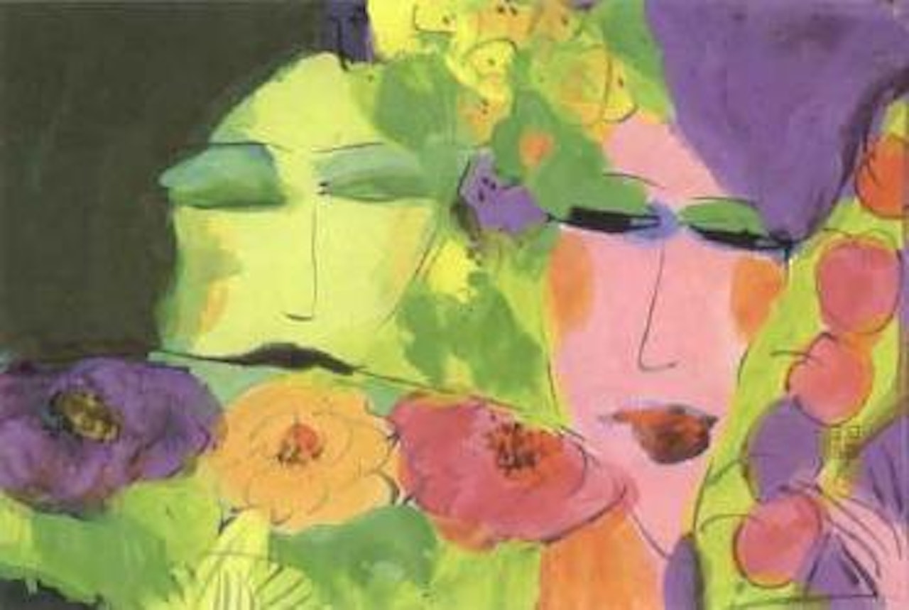 Two girls by Walasse Ting