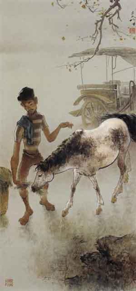 Feeding the horse by Lee Man Fong