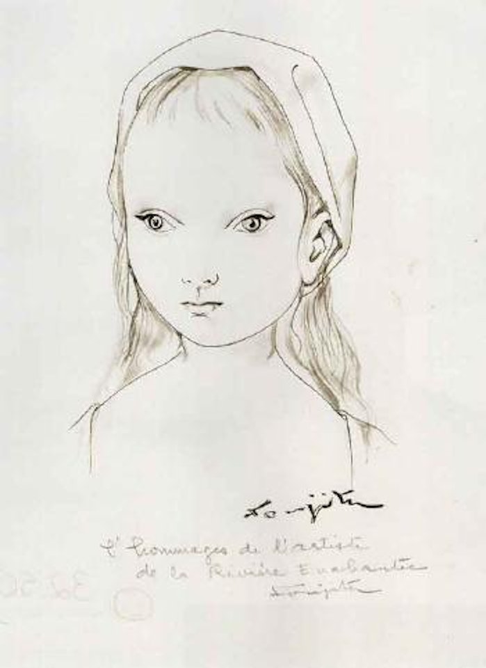 Fillette en hommage de l'artiste de la riviere enchantee by Leonard Tsuguharu Foujita