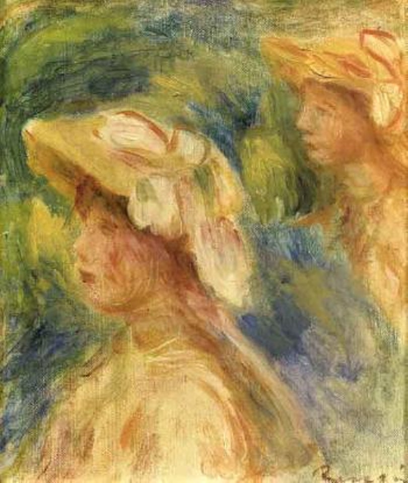 Deux profils de jeunes filles by Pierre-Auguste Renoir