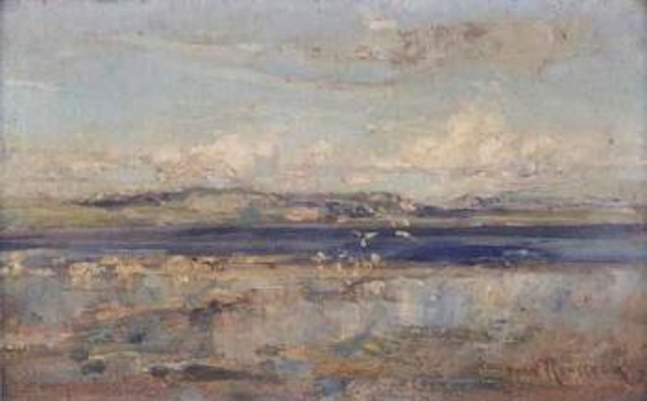 Lake landscape by Henri Émilien Rousseau