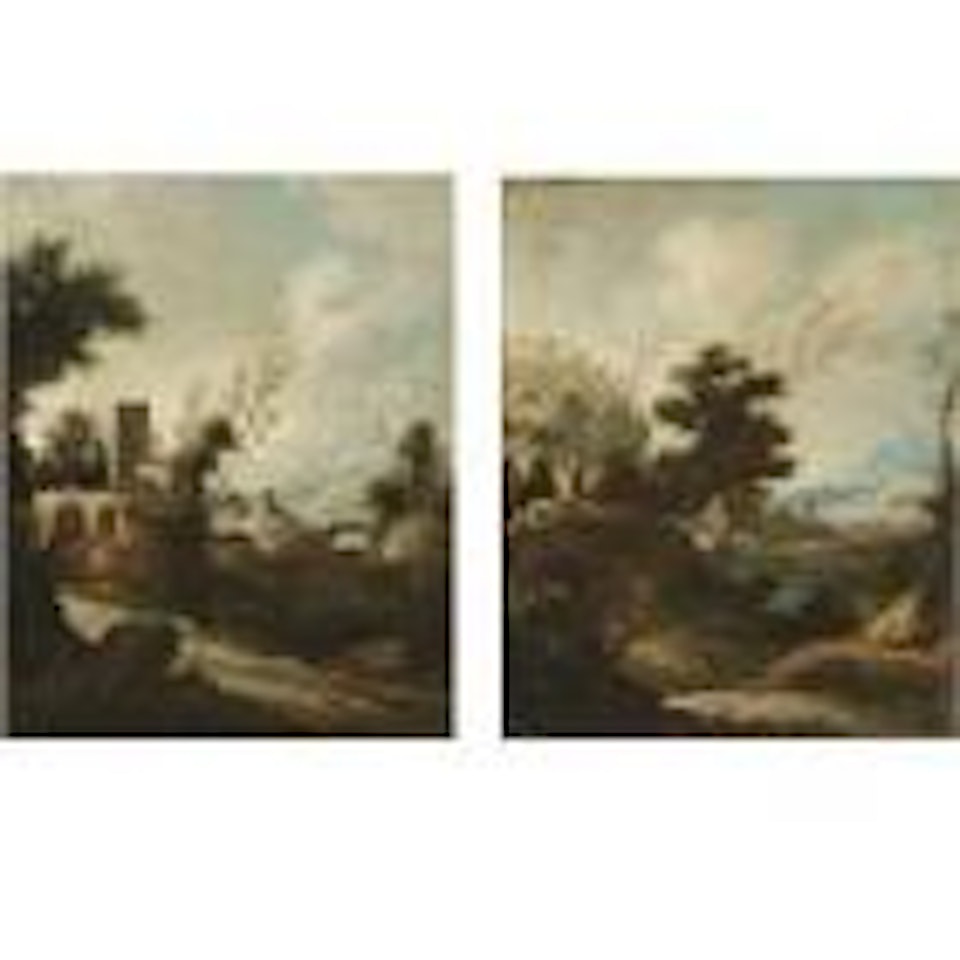 Italianate river landscapes by Venetian School