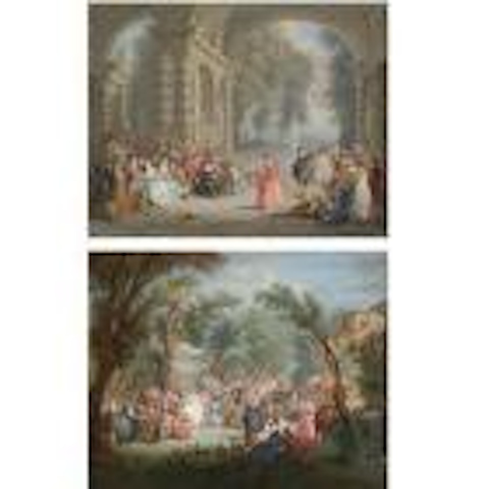 Palace loggia. Wedding ceremony by Jean-Antoine Watteau