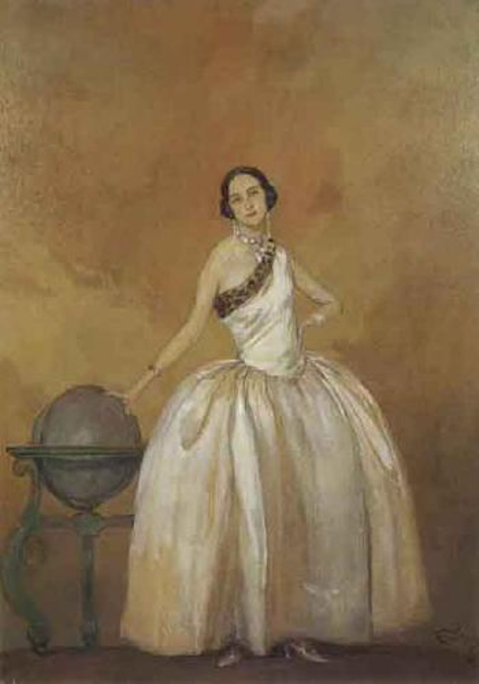 Elegante pres de la mappemonde by Jean Gabriel Domergue