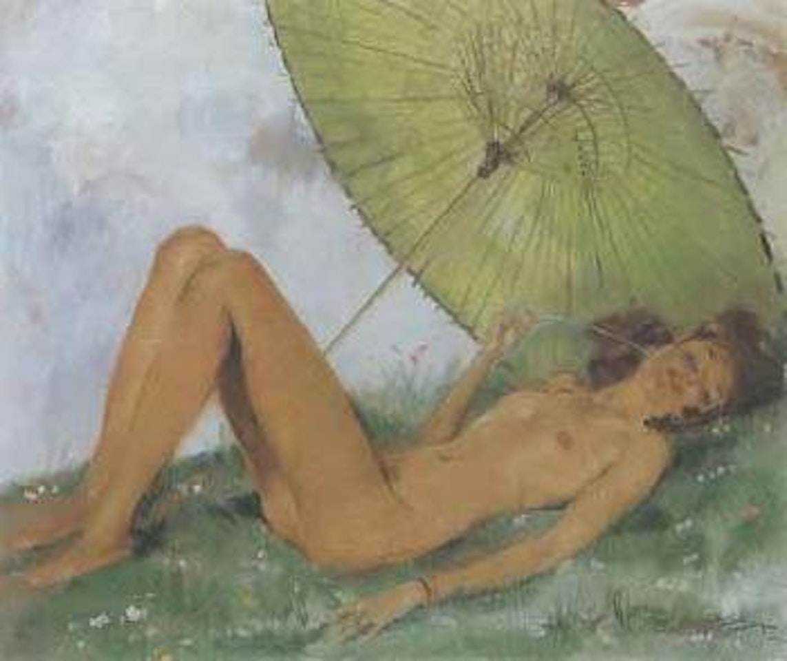 Nu a l'ombrelle by Jean Gabriel Domergue
