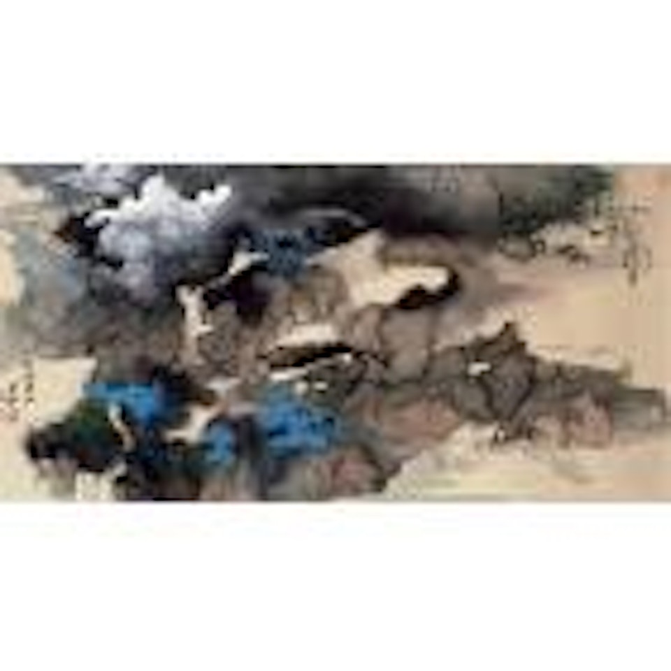 Village by the willow bank by Zhang Daqian