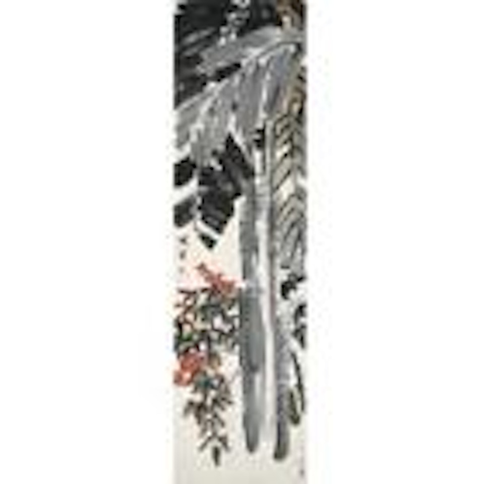 Banana tree with geranium by Qi Baishi