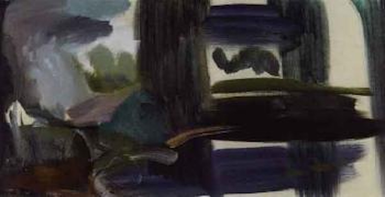 Tree shrouded pool by Ivon Hitchens