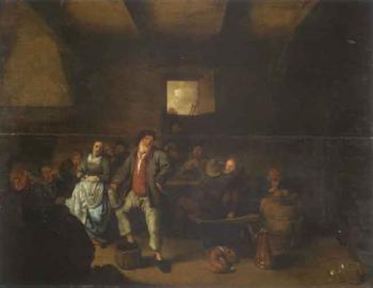 A tavern scene with numerous figures by Jan Miense Molenaer