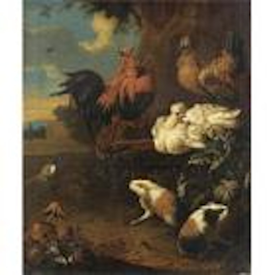 Courtyard scene by Dutch School