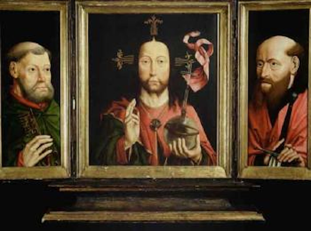 Christ as Salvator Mundi with Peter and Paul by Dutch School