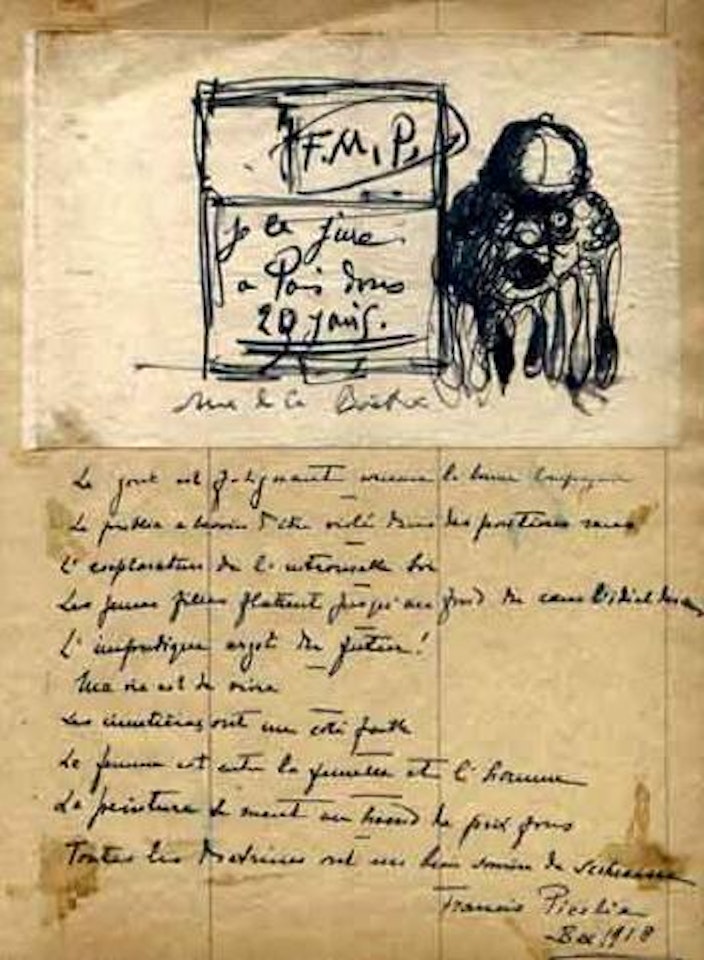 Un curieux visage et cette inscription by Francis Picabia