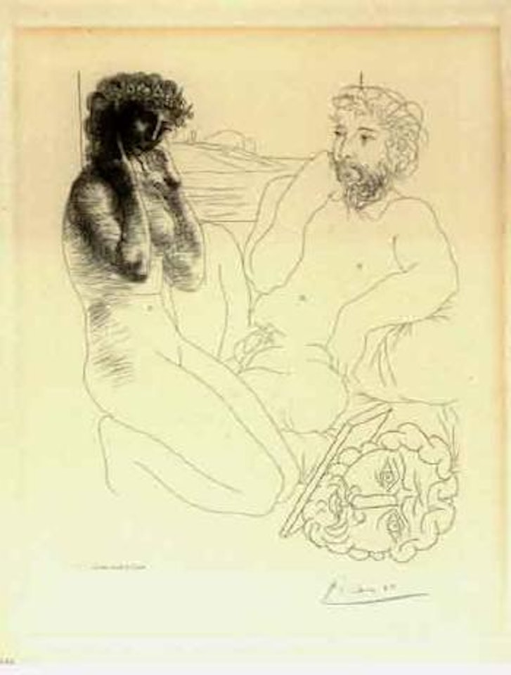 Sculpteur et modele agenouille by Pablo Picasso