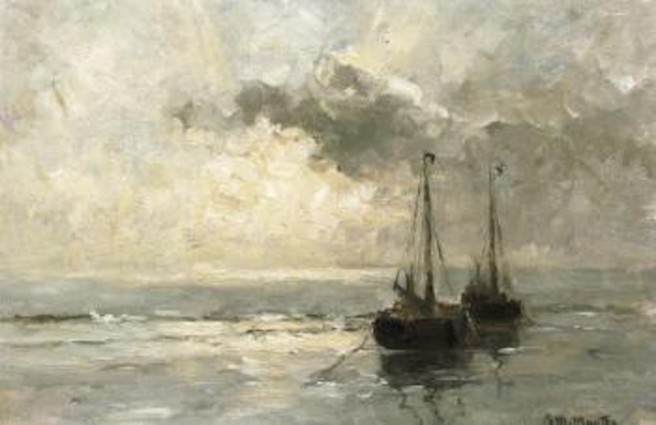 In the surf at sunset by Gerhard Arij Ludwig Morgenstjerne Munthe