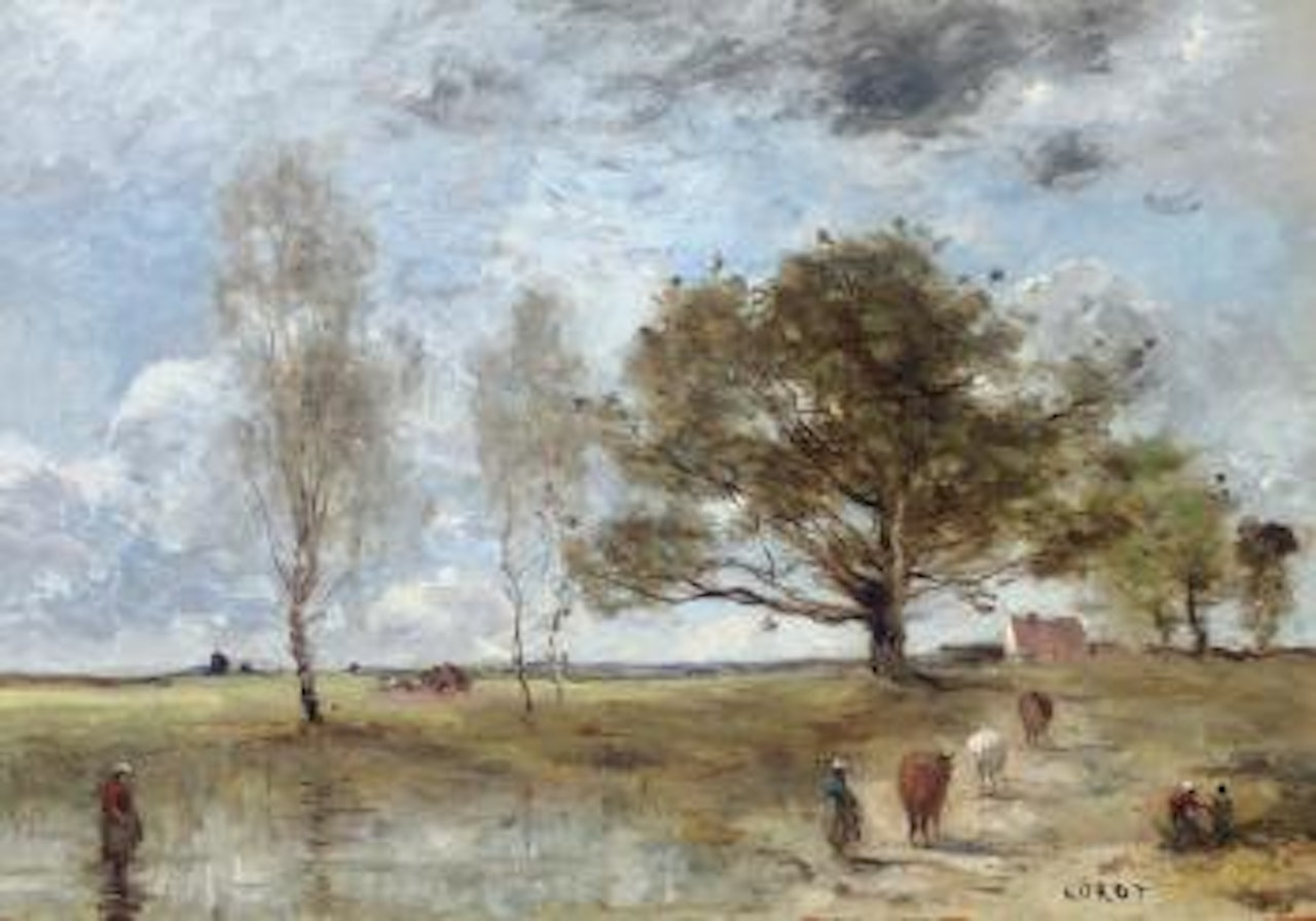 La Sente aux vaches by Jean Baptiste Camille Corot