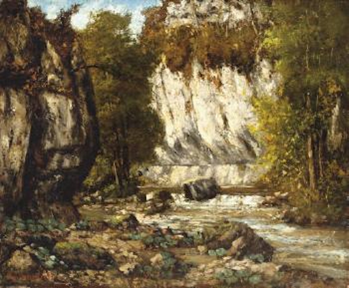 Rivière et falaise by Gustave Courbet