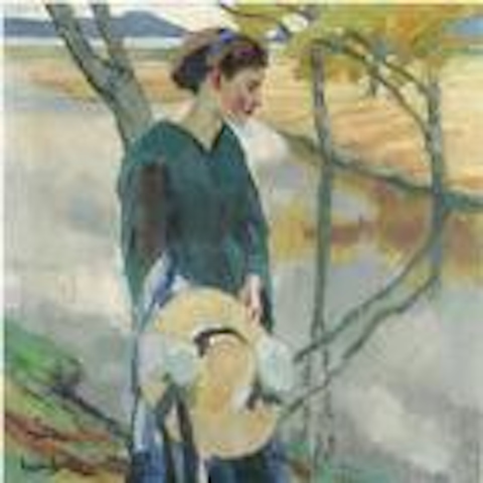 Girl with a Straw Hat by Edward Cucuel