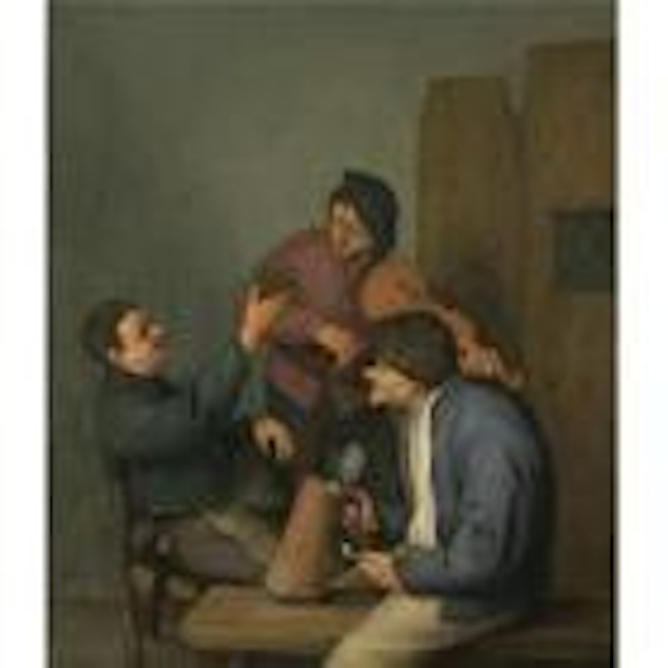 Three peasants in an interior by Adriaen van Ostade