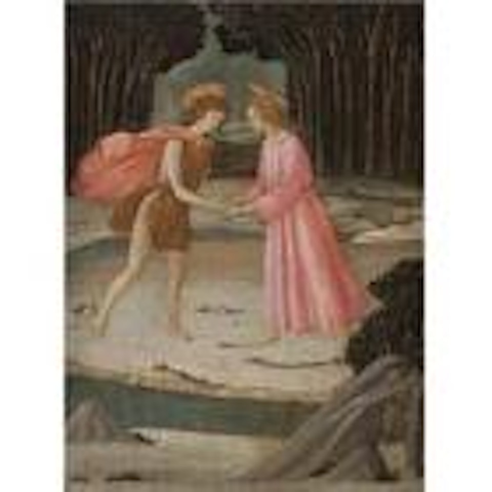 The meeting of Christ and Saint John the Baptist in the wilderness by the River Jordan by Master of Marradi