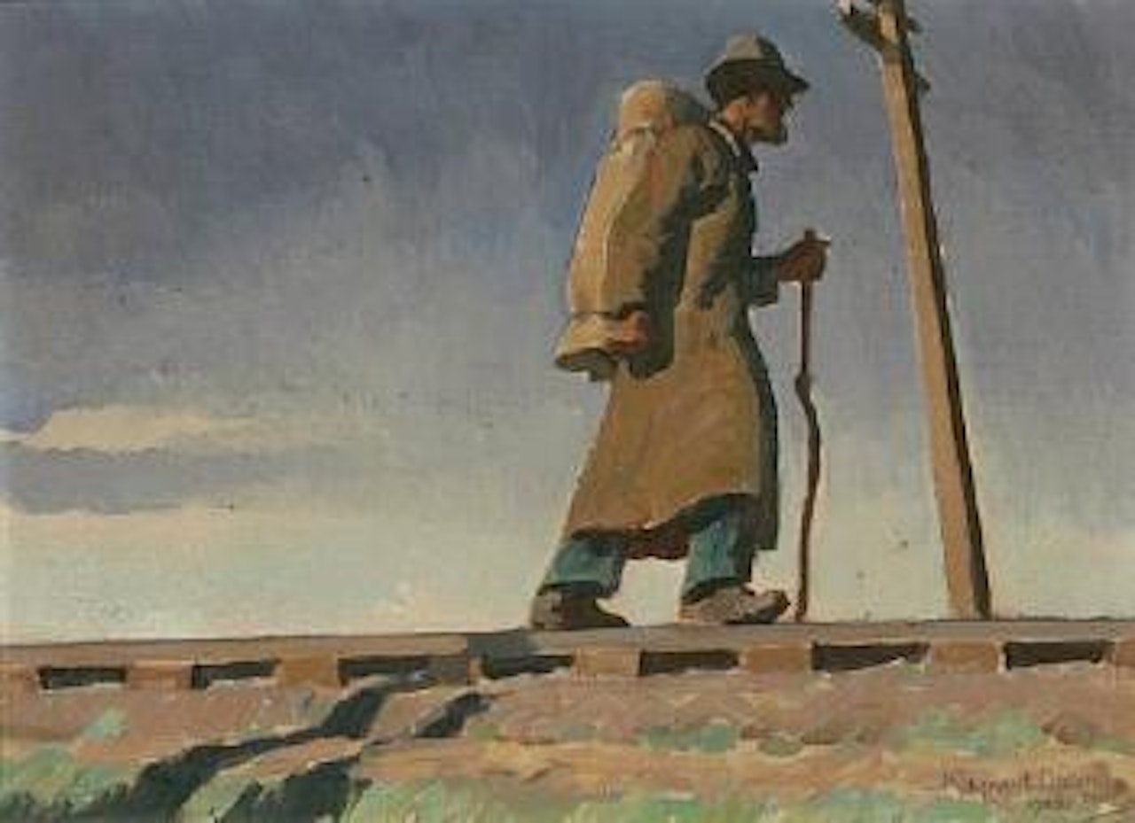 Homeless Man, Study for 'Destination Unknown' by Maynard Dixon