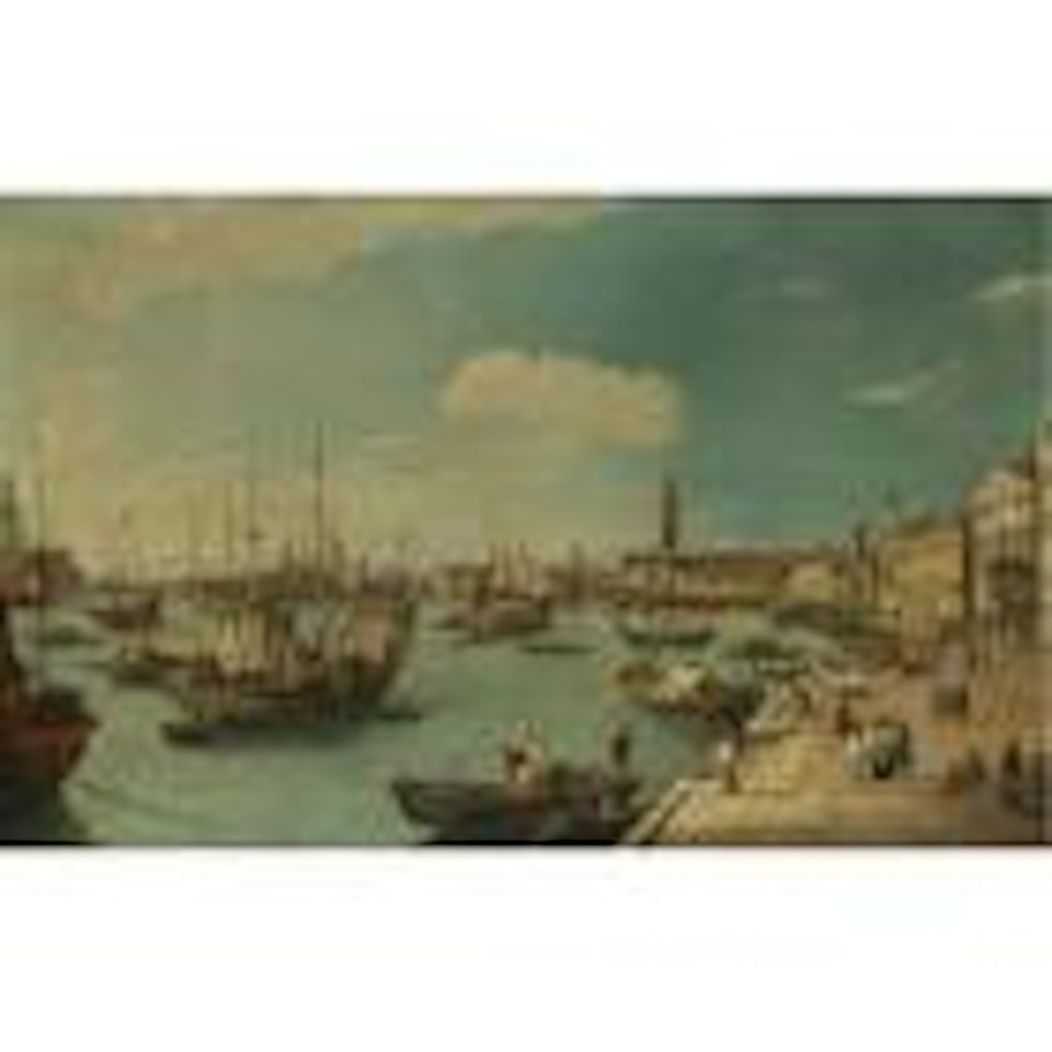 Venice, view along the Riva degli Schiavoni looking west with the Dogana and the Church of Santa Maria della Salute in the distance, and the Chruch of San Giorgio Maggiore at the extreme left by Canaletto