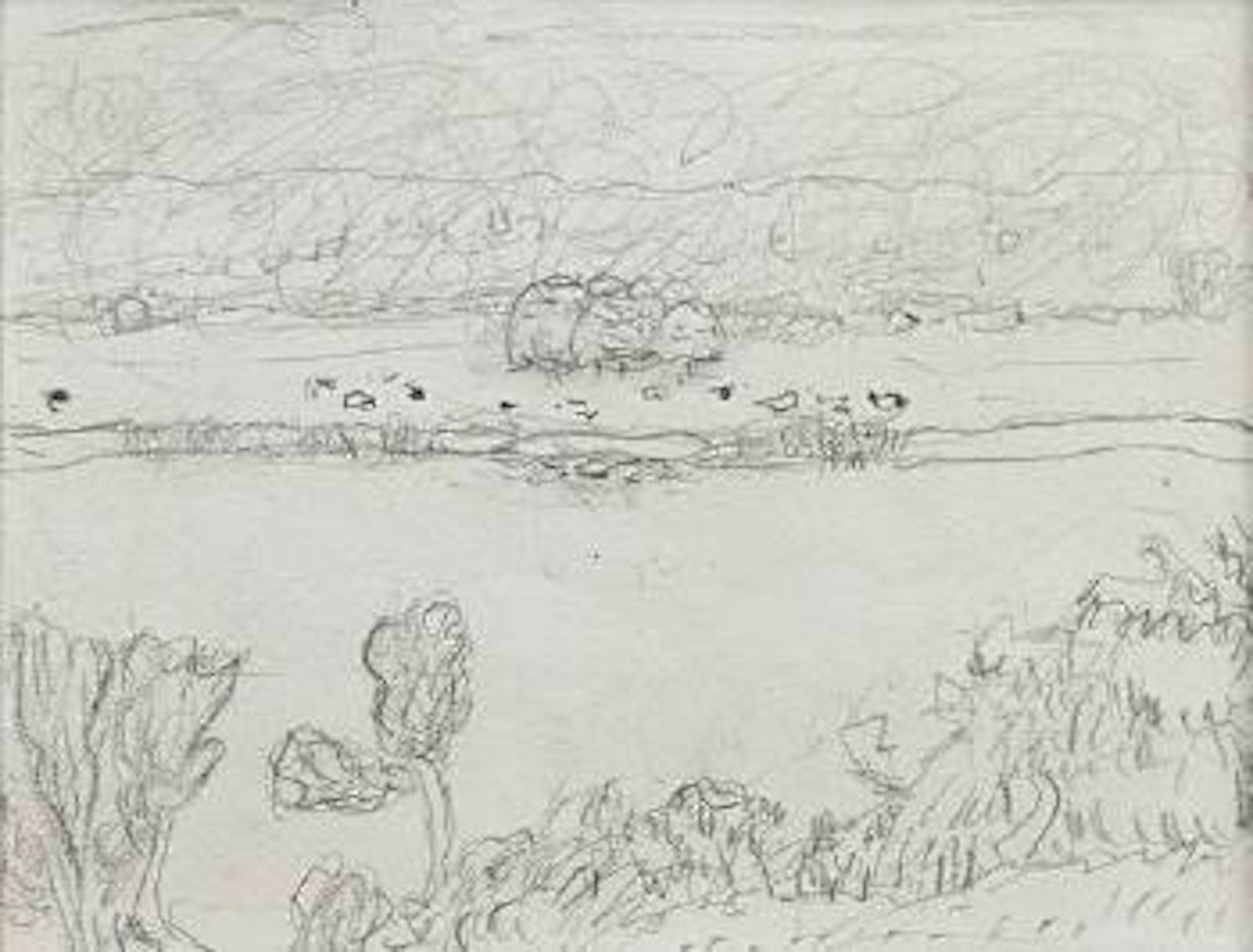 Paysage, rivière et pâturage by Pierre Bonnard