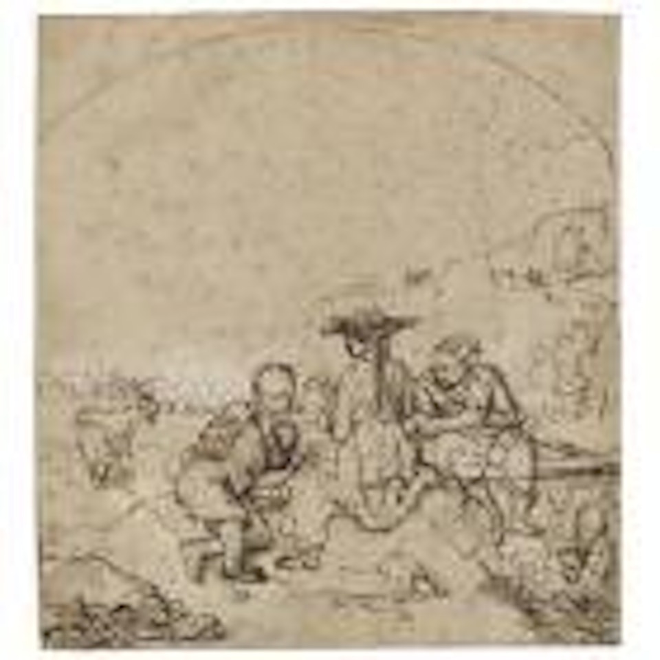 Pastoral scene by Attributed to Rembrandt Harmensz van Rijn