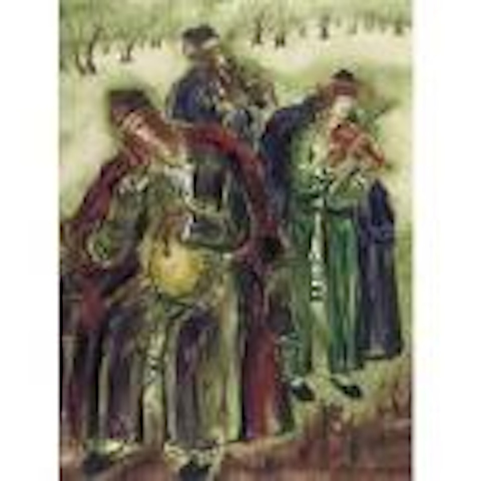 Musicians of Meron by Reuven Rubin