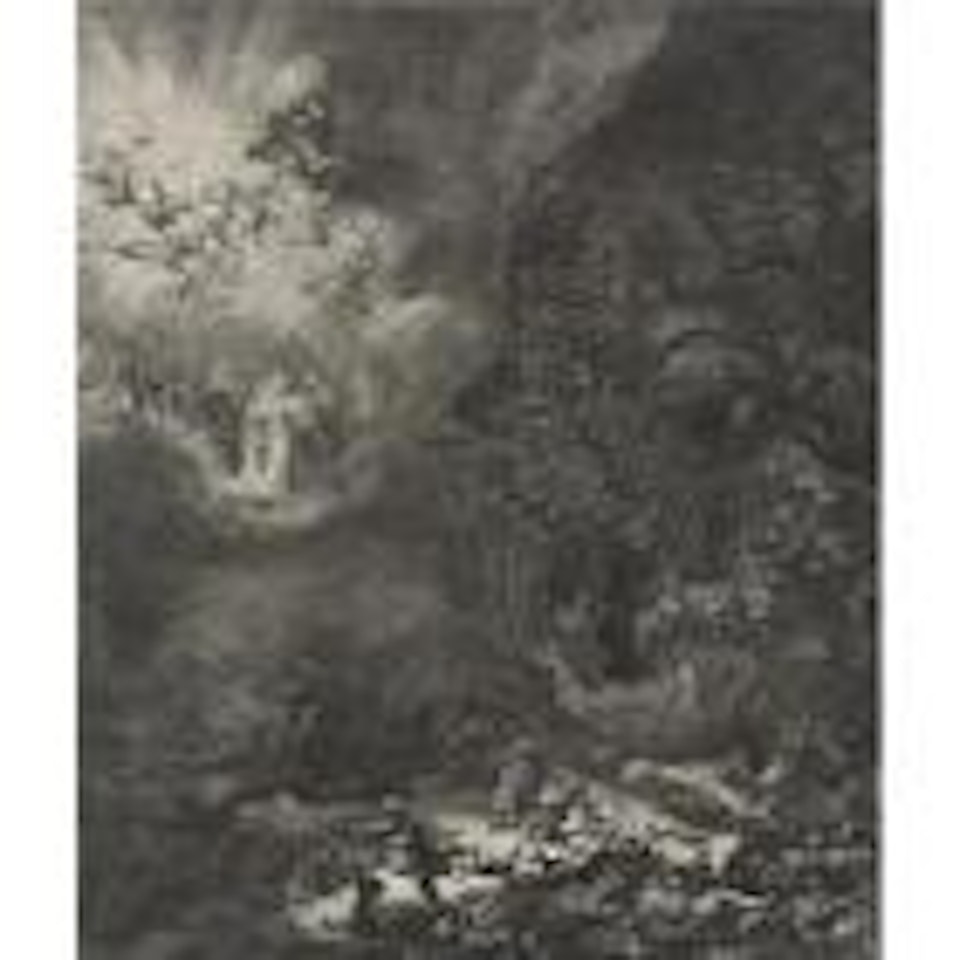The angel appearing to the shepherds by Attributed to Rembrandt Harmensz van Rijn