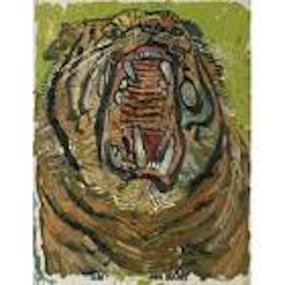 Taxidermy Tiger (Big Mouth) by John Bratby