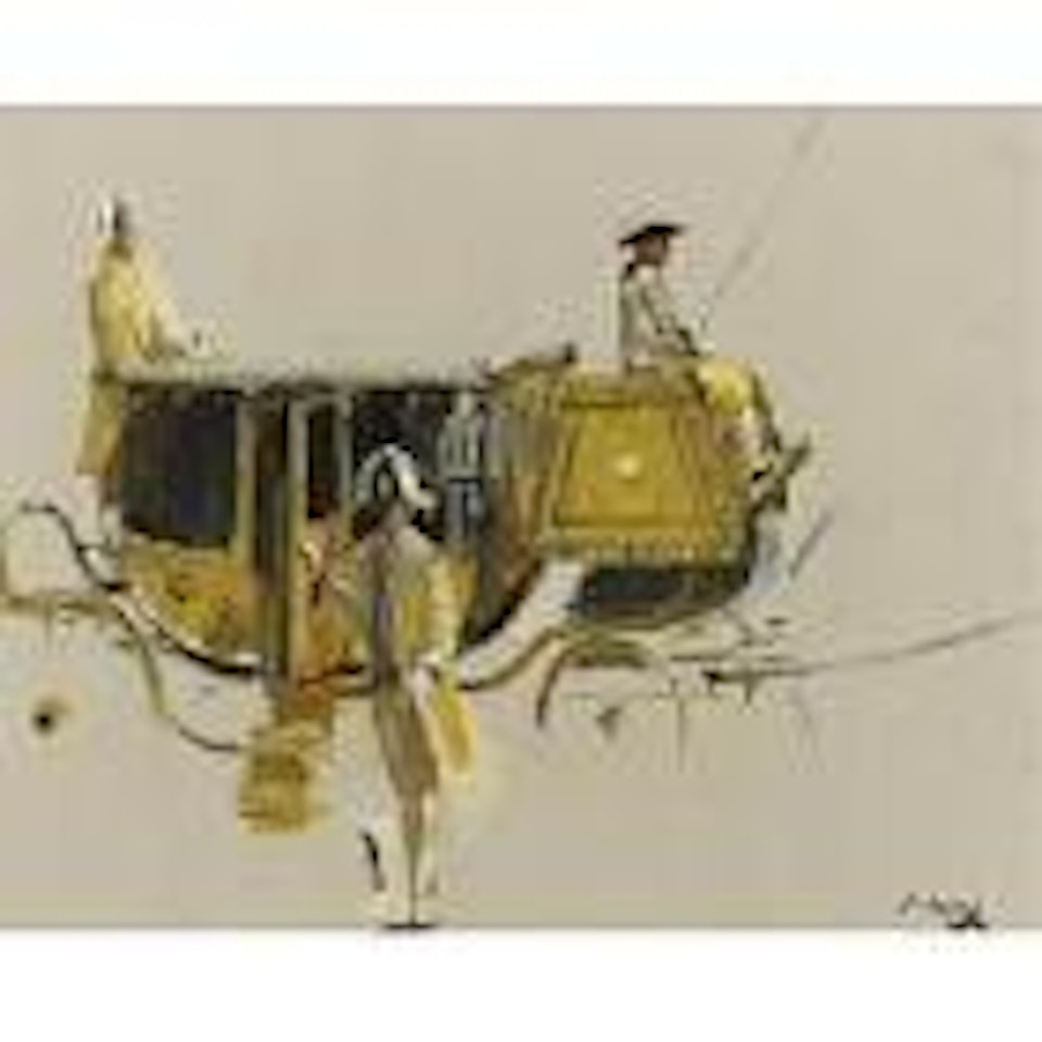 Liveried Attendants and Coach by John Lavery