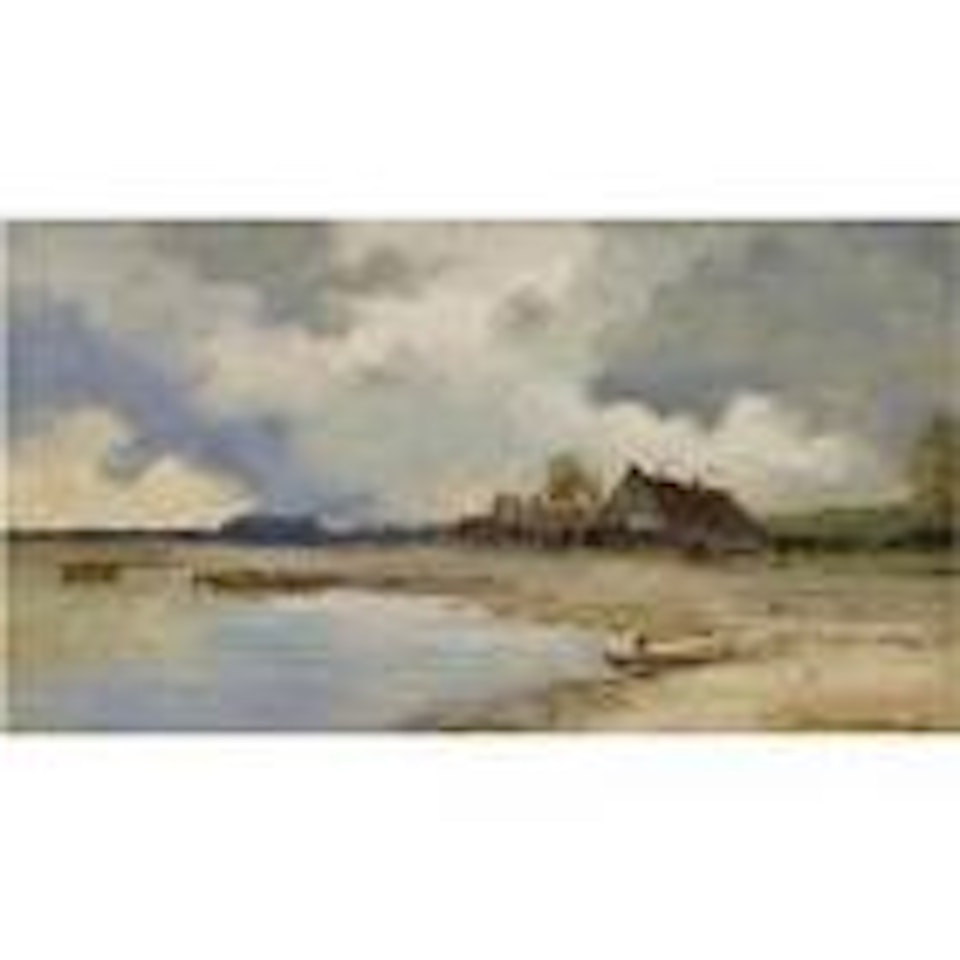 River Landscape with Houses by Ivan Pavlovitch Pochitonov