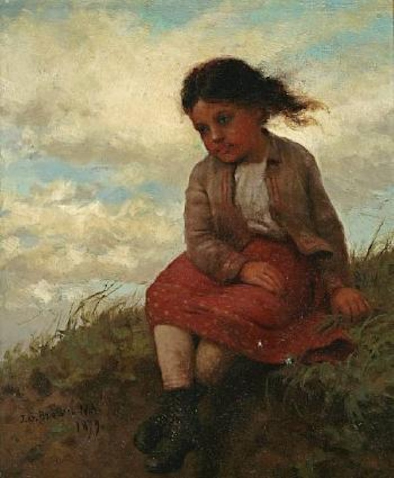 Girl on Hillside by John George Brown