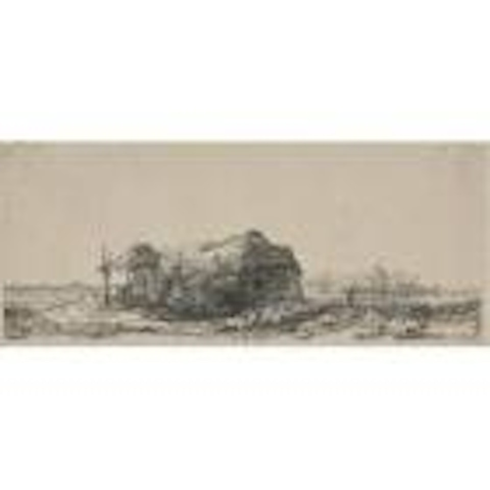 Landscape with a cottage and haybarn (B., Holl. 225; H. 177; BB. 41-A) by Attributed to Rembrandt Harmensz van Rijn