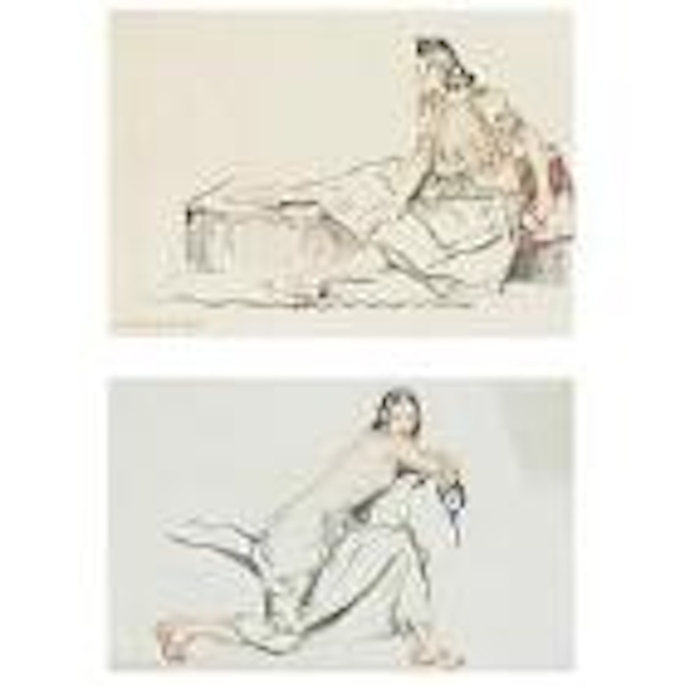 Study for 'Conversation'. Seated nude by William Russell Flint