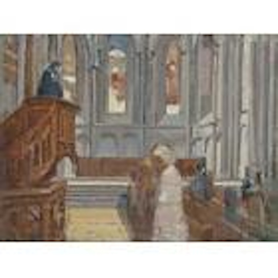 Innenansicht der Kathedrale St. Pierre (Genf) by Ferdinand Hodler