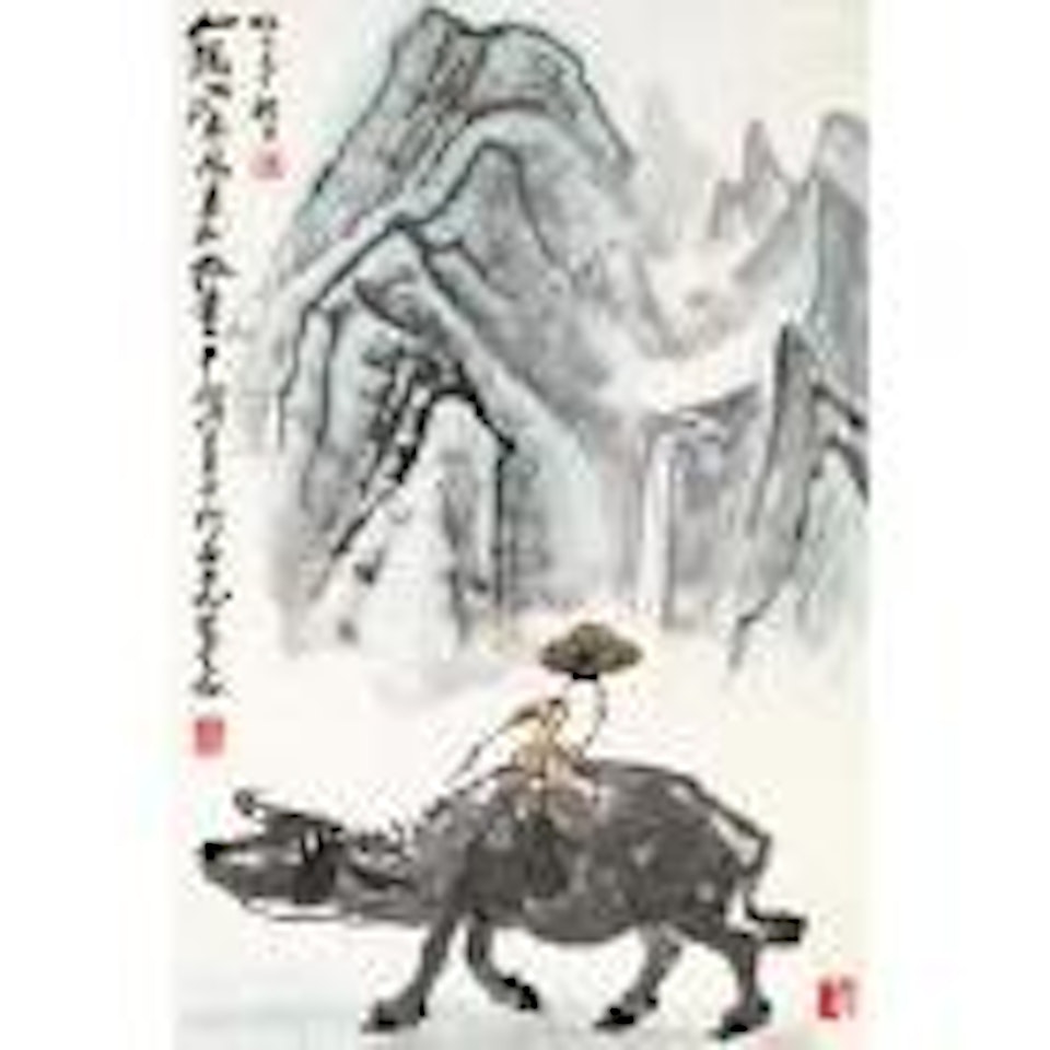 Appreciating Nature on Buffalo by Li Keran