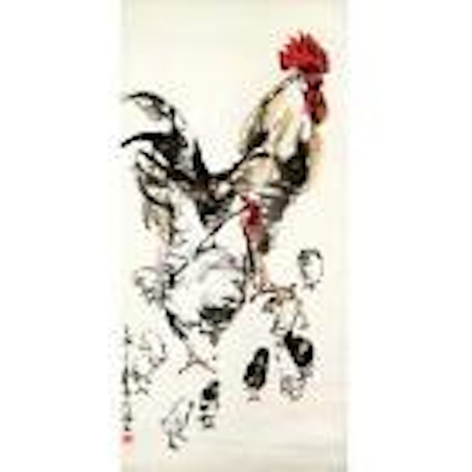 Rooster and Chicks by Huang Zhou