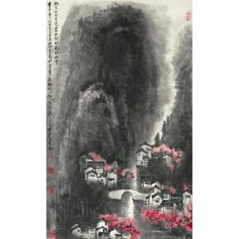 Peach Blossom in a Thin Drizzle by Li Keran