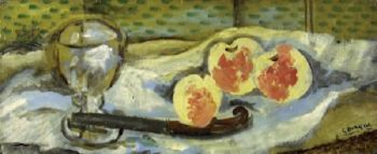 Glass, Fruits and Knife by Georges Braque